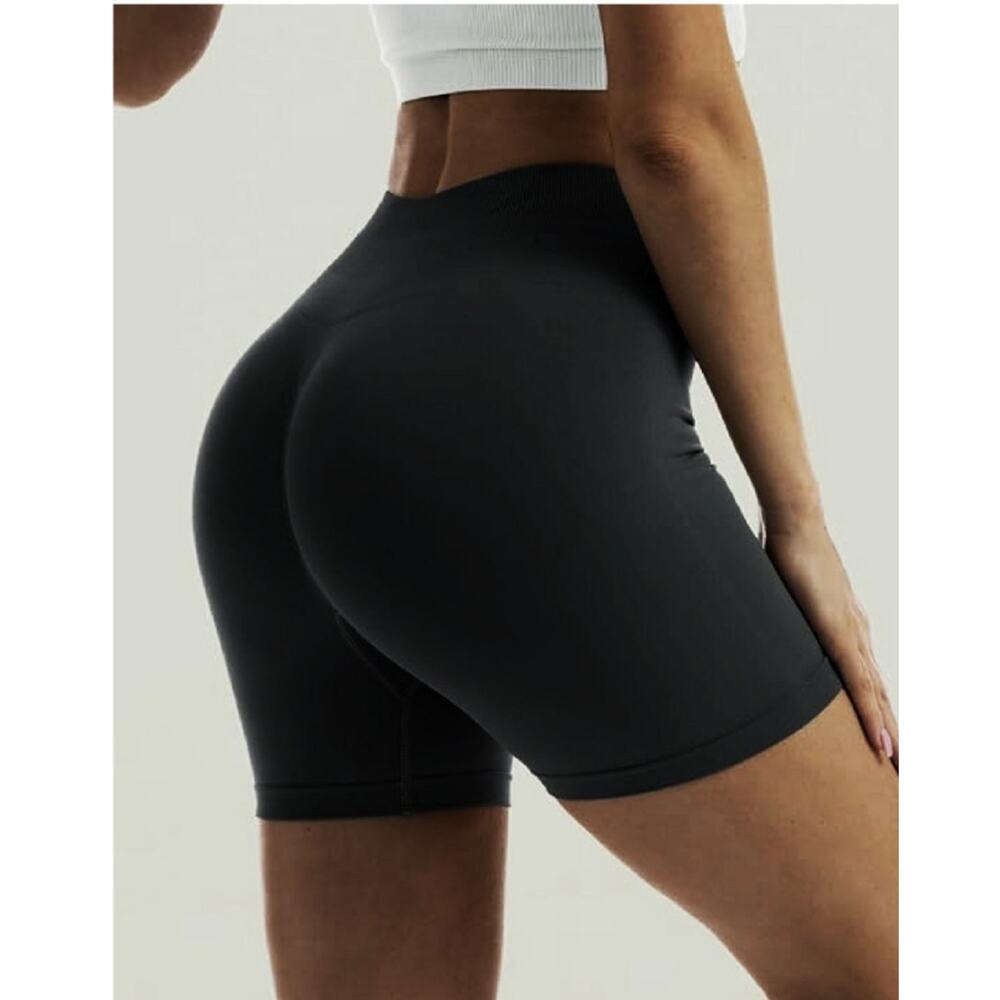 Women's Workout Shorts High Waist Scrunch Butt Gym Booty Shorts - Picture 2 of 4